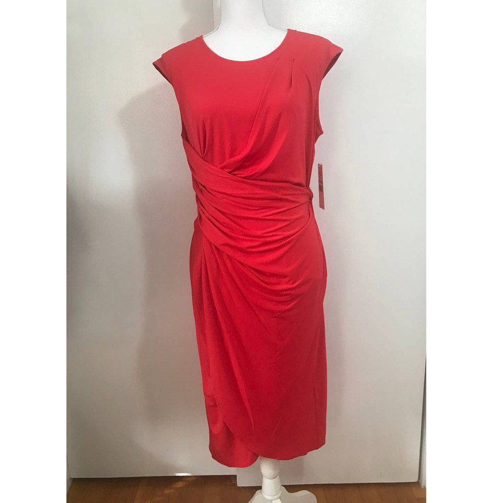 Nannette Lepore Faux Wrap Dress Size 8 Red